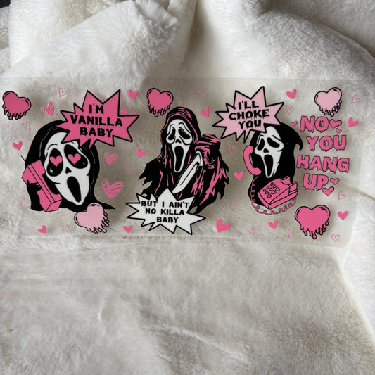 U16oz UV DTF Wrap | "Pink Ghostface" C133 | READY TO SHIP