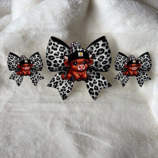 U16oz UV DTF Wrap | "Pattern Bow Highland" C133A | READY TO SHIP