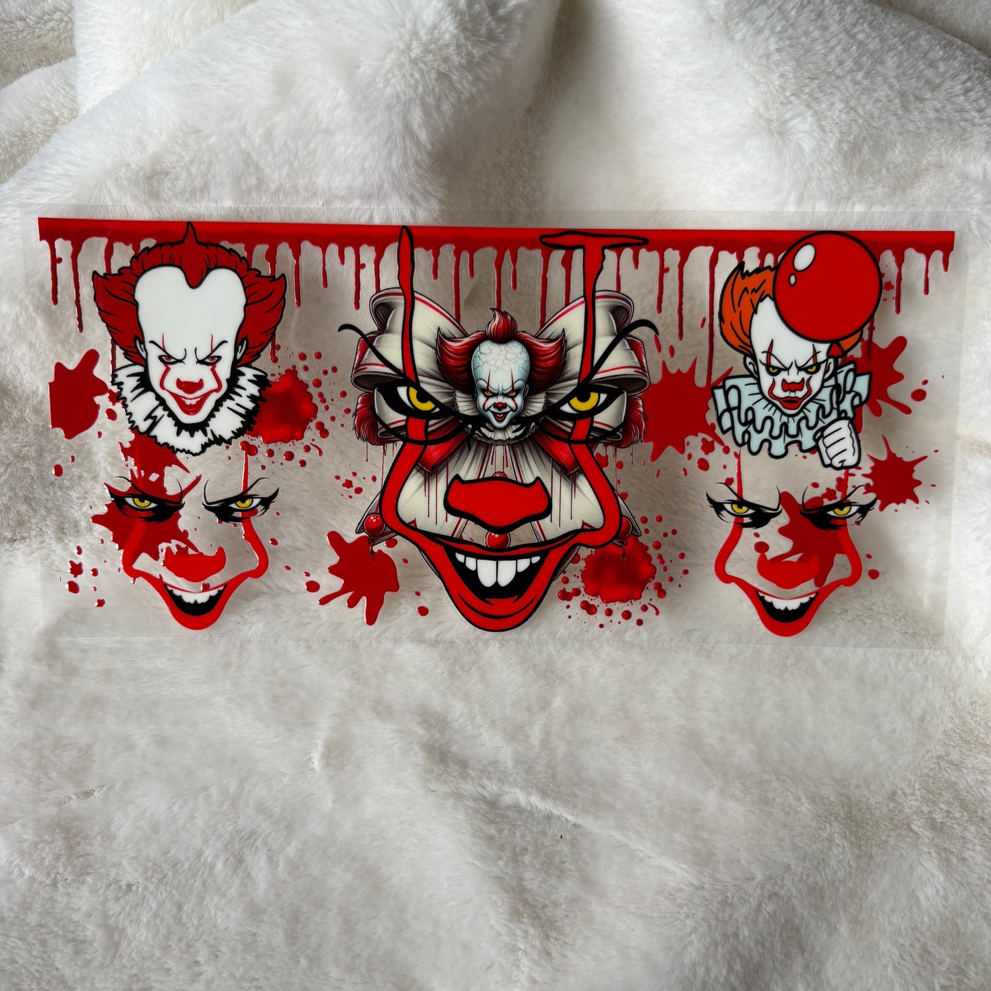 U16oz UV DTF Wrap | "Clown Blood Drip" C165 | READY TO SHIP