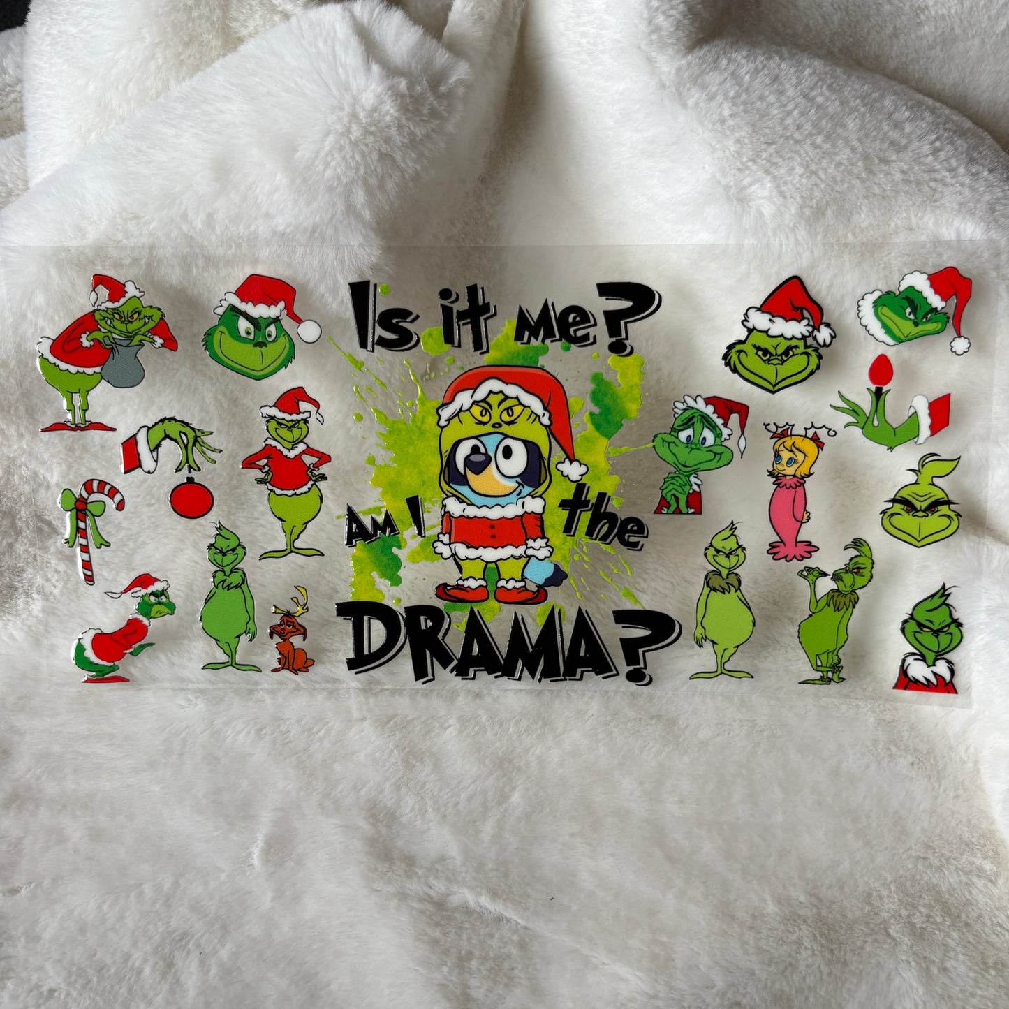 U16oz UV DTF Wrap | "Am I The Drama? Christmas" C37A | READY TO SHIP