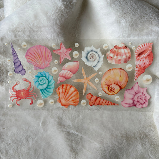 U16oz UV DTF Wrap | "Shells & Pearls" C35A | READY TO SHIP