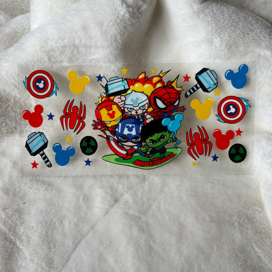 16oz UV DTF Wrap | "Cute Heroes" C25A | READY TO SHIP