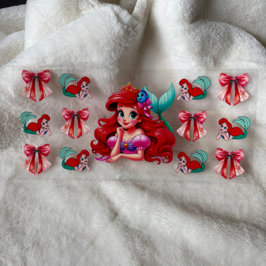 U16oz UV DTF Wrap (Double Sided) | "Mermaid Princess" D15 | READY TO SHIP