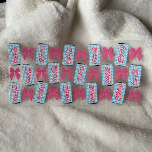 U16oz UV DTF Wrap (Double Sided) | "Cutesy Cola Bows" D11 | READY TO SHIP