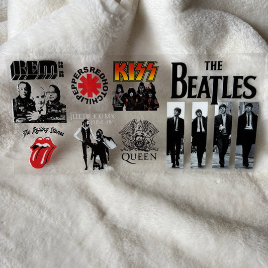 U16oz UV DTF Wrap (Double Sided) | "Old School Bands" D10 | READY TO SHIP