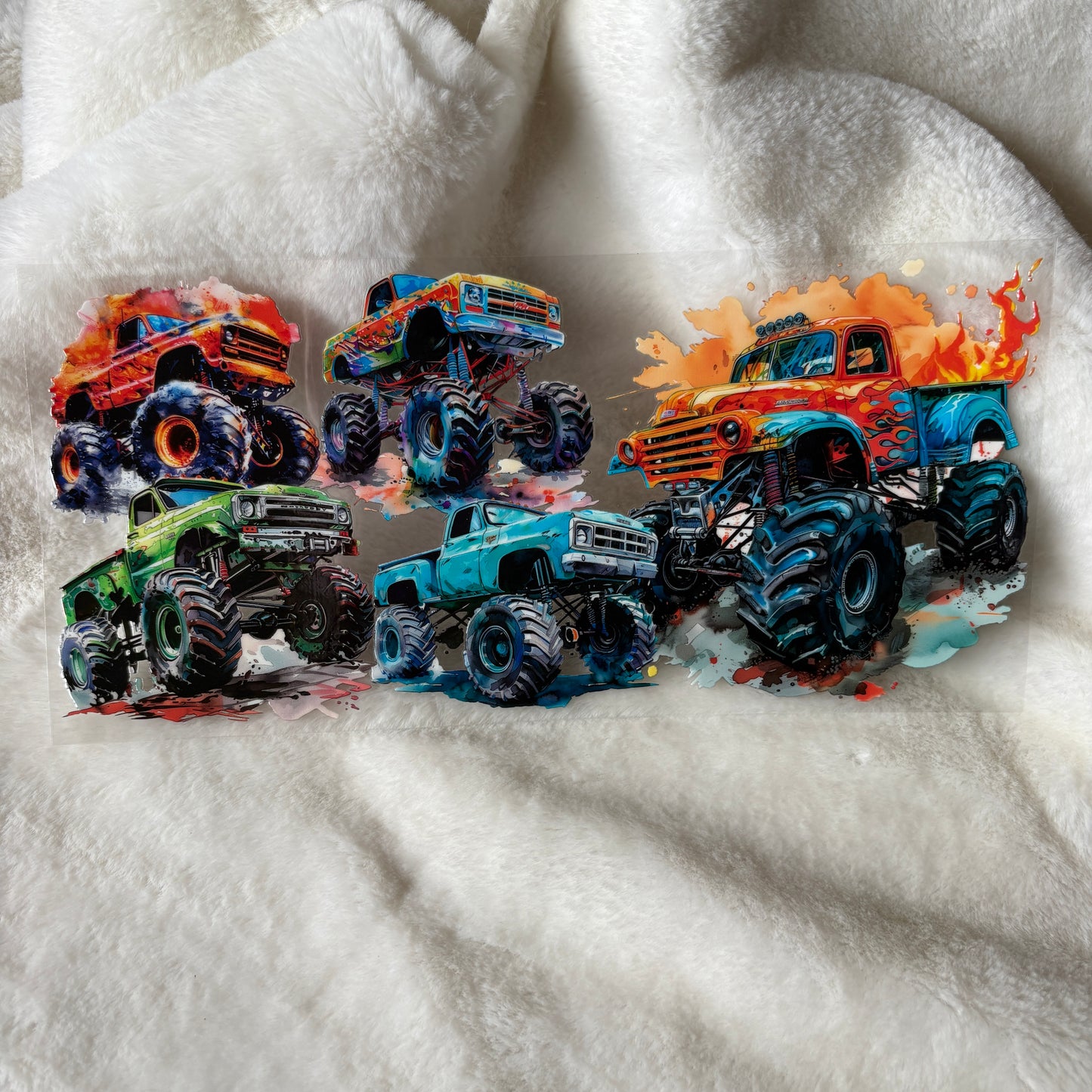 U16oz UV DTF Wrap (Double Sided) | "Monster Trucks" D8 | READY TO SHIP