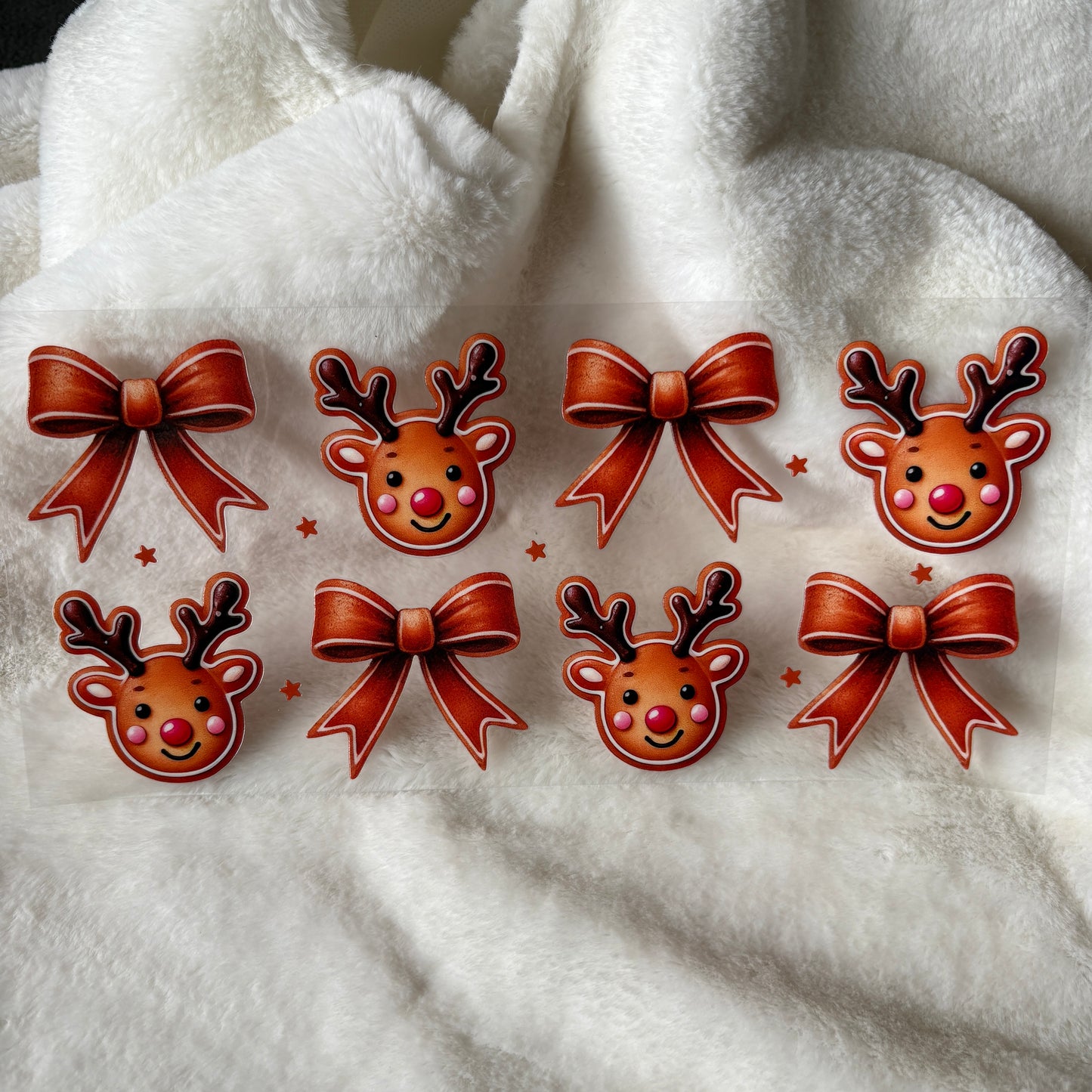 U16oz UV DTF Wrap Double Sided | "Reindeer Bows Christmas" C282 | READY TO SHIP