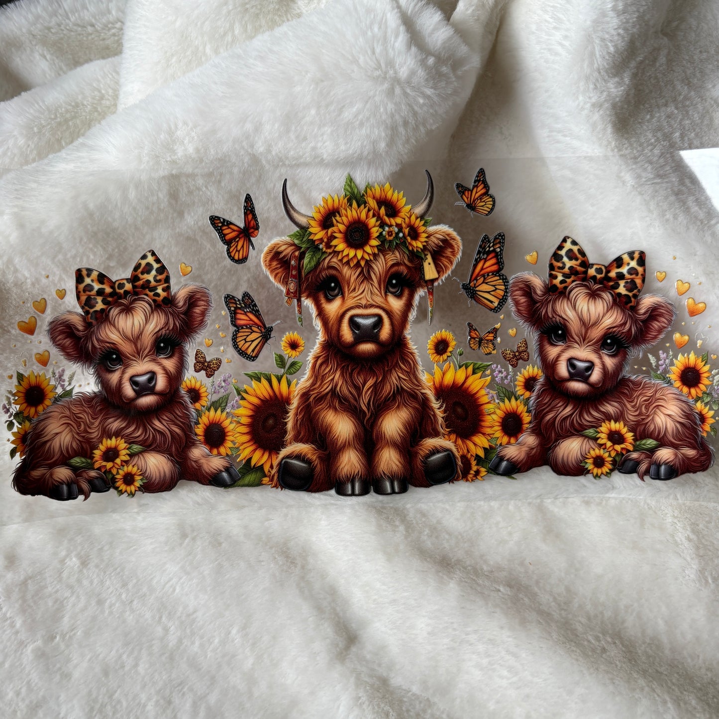 16oz UV DTF Wrap | "Cows & Butterflies" C301 | READY TO SHIP