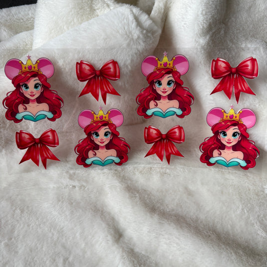 16oz UV DTF Wrap (Double Sided) | "Red Princess Bows" C13A| READY TO SHIP