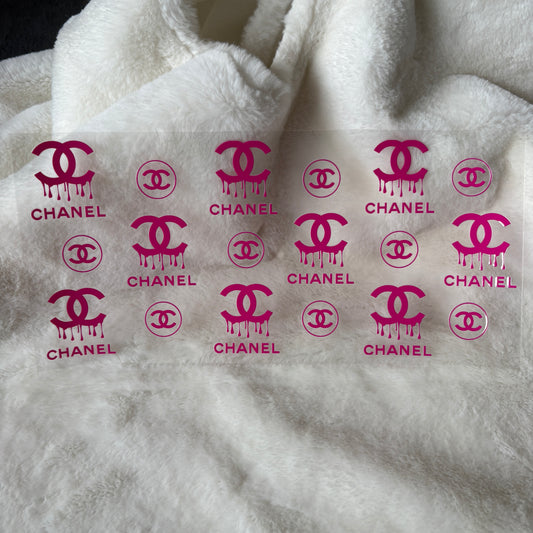 U16oz UV DTF Wrap (Double Sided) | "C Brand Pink Drip" C11A | READY TO SHIP
