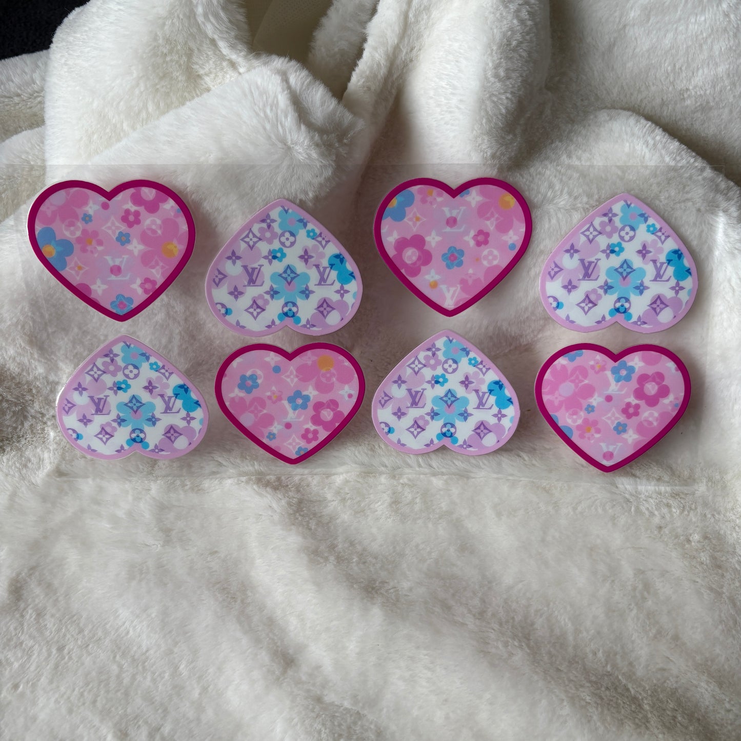 16oz UV DTF Wrap (Double Sided) | "Boujee Pastel Hearts" D27A | READY TO SHIP