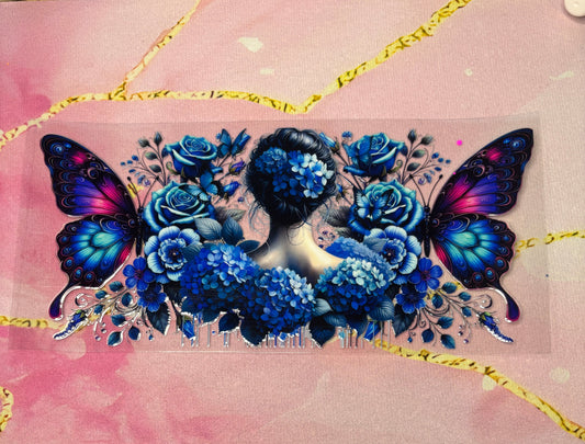 "Blue Butterfly" UV DTF Wrap (C2)