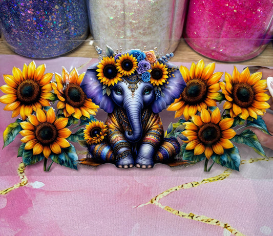"Elephant Sunflowers" UV DTF Wrap (C50)