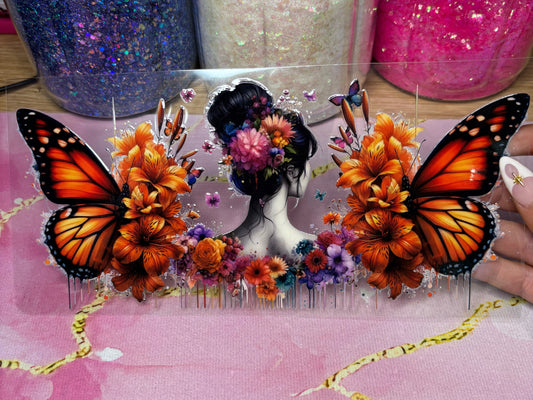 "Orange Butterfly" UV DTF Wrap (C88)