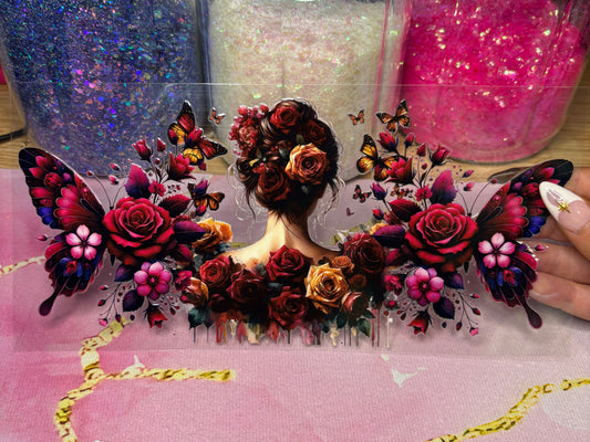 "Pink Butterfly" UV DTF Wrap (C90)