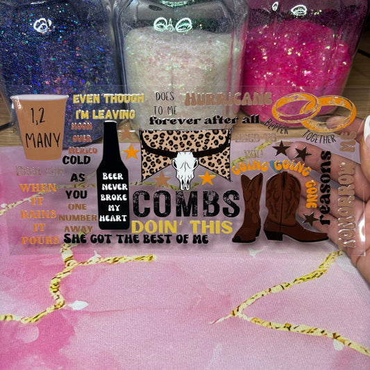 "L Combs" UV DTF Wrap (C101)