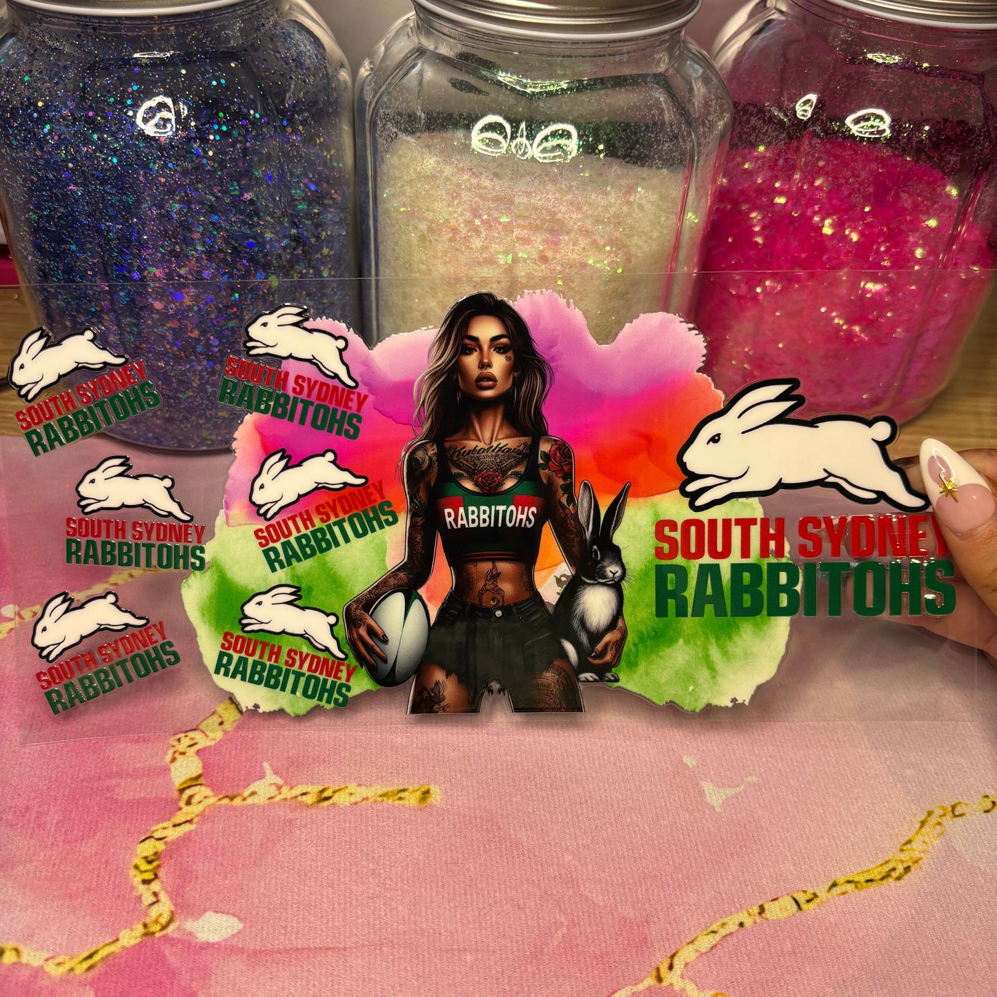 "Rabbitohs Girl" UV DTF Wrap (C112)