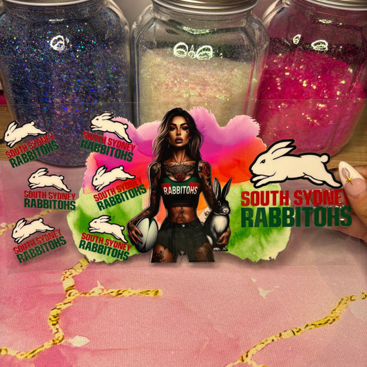 "Rabbitohs Girl" UV DTF Wrap (C112)