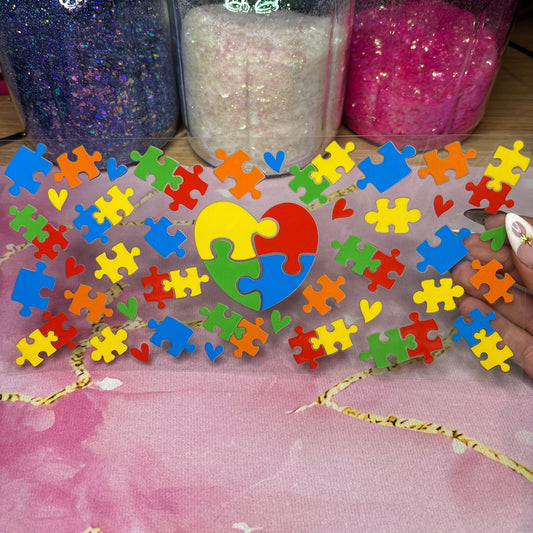 "Rainbow Puzzle" UV DTF Wrap (C147)