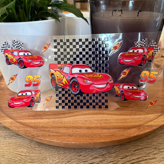 U16oz UV DTF Wrap (Double Sided) | "Mcqueen Checkered" C8 | READY TO SHIP