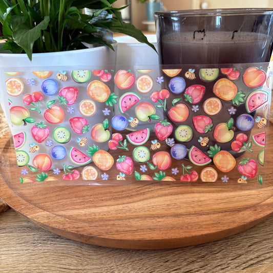 U16oz UV DTF Wrap (Double Sided) | "Pastel Fruits" C20 | READY TO SHIP