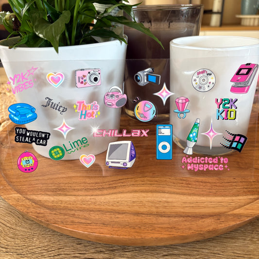 U16oz UV DTF Wrap (Double Sided) | "Y2K" C67 | READY TO SHIP