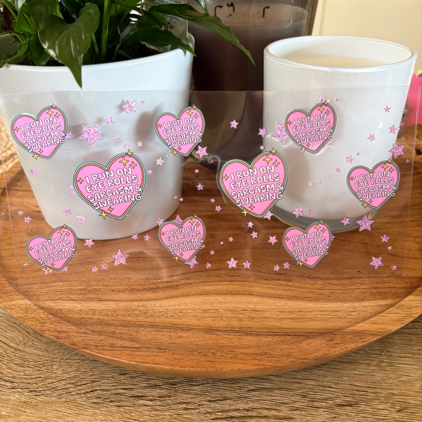 U16oz UV DTF Wrap (Double Sided) | "Eye Rolls, Sarcasm & Swearing" C68 | READY TO SHIP