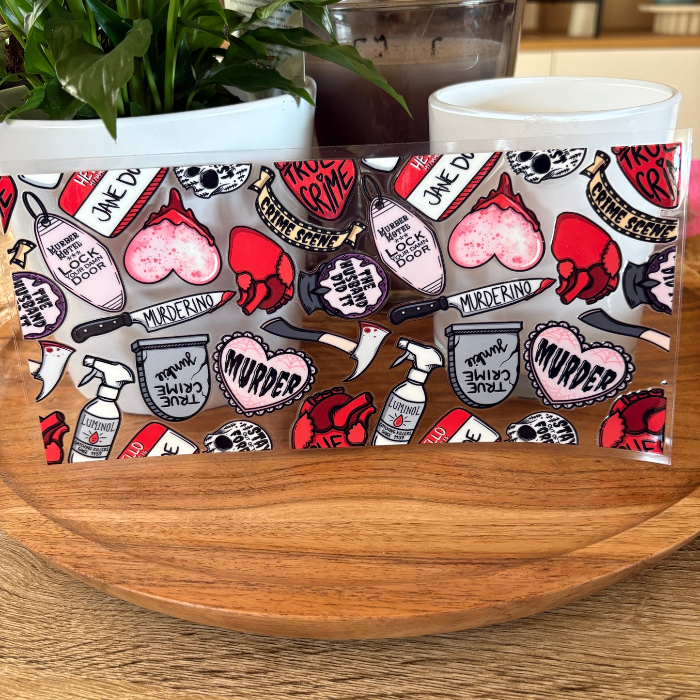 U16oz UV DTF Wrap (Double Sided) | "True Crime Vibe" C72 | READY TO SHIP