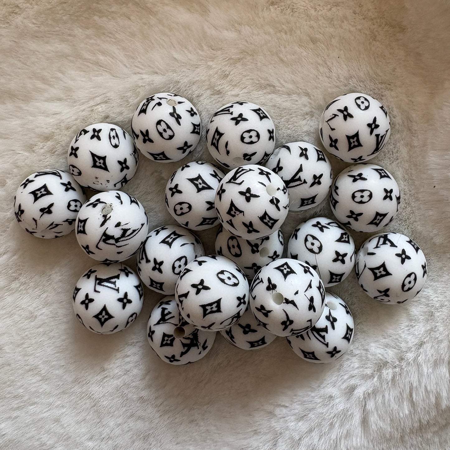 LV Pattern | Round Silicone Bead | #101