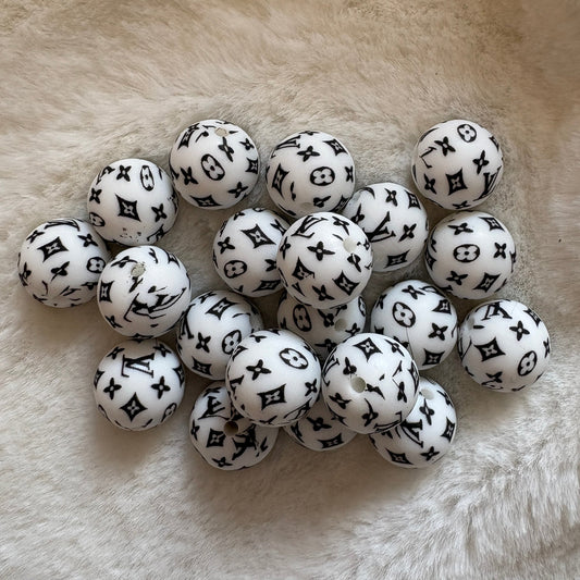 LV Pattern | Round Silicone Bead | #101