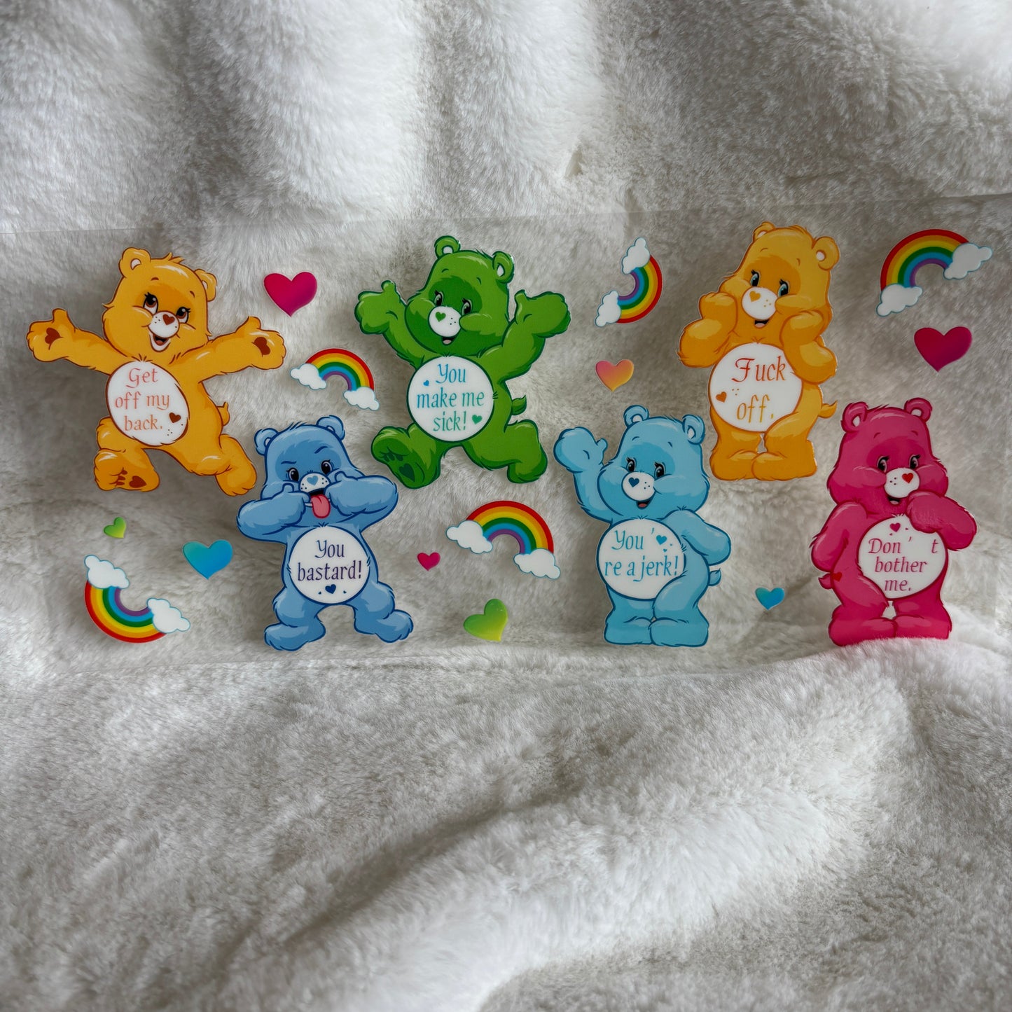 "Swear Bear rainbows" UV DTF Wrap (C92)