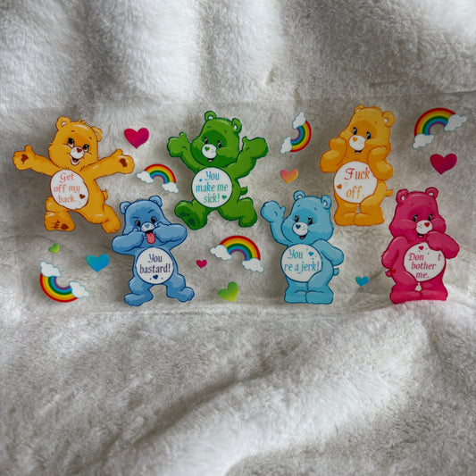 "Swear Bear rainbows" UV DTF Wrap (C92)