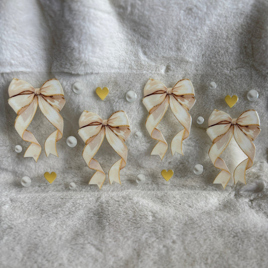 "Bows & Pearls" UV DTF Wrap (C28A)
