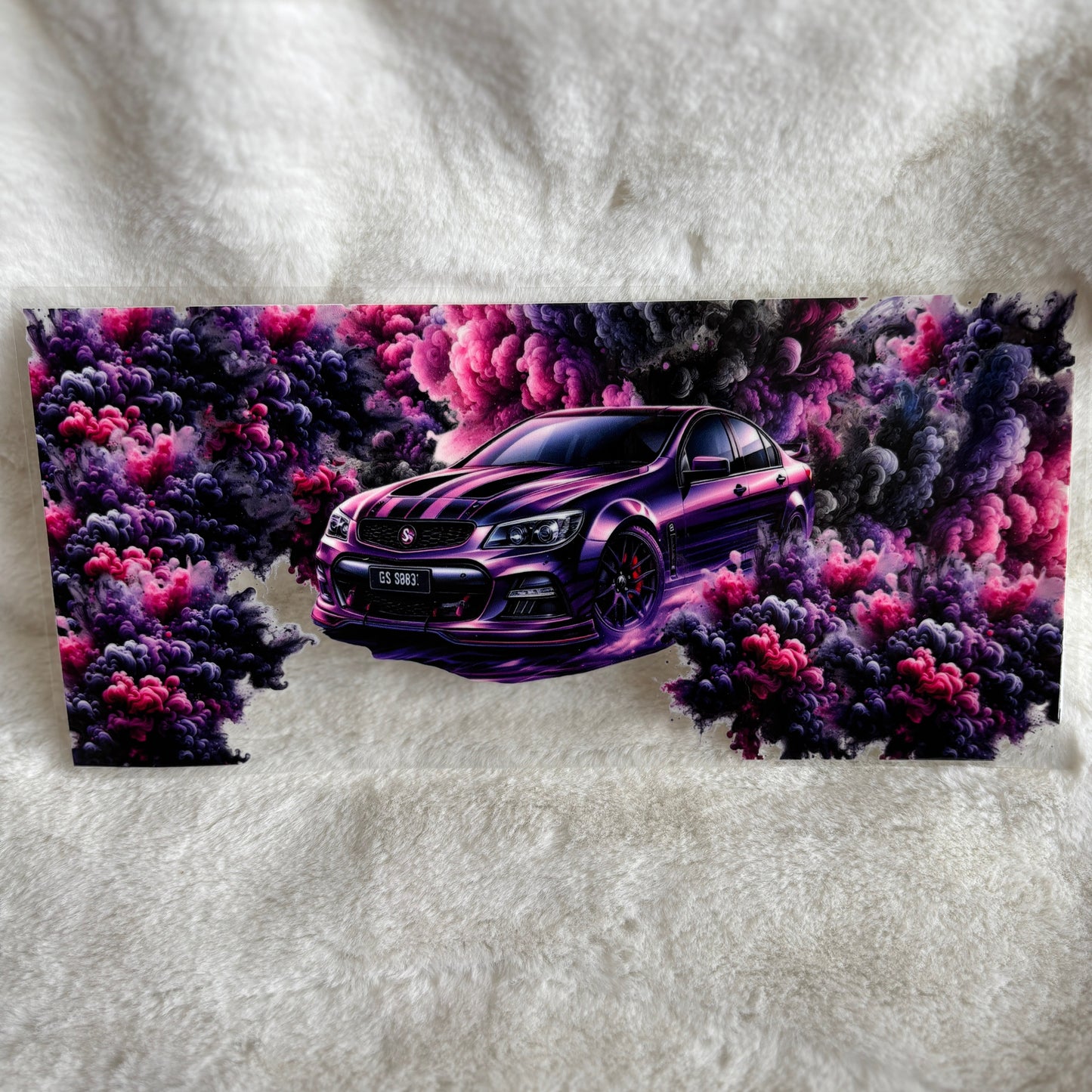 "Purple Car Smoke" UV DTF Wrap (C41A)