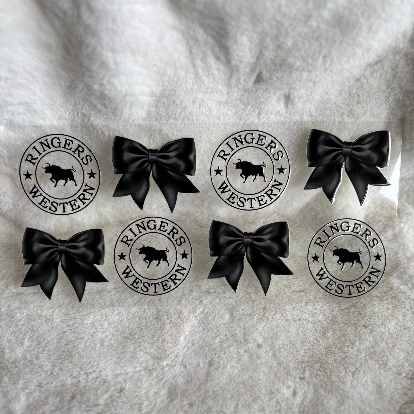 "Ringers Black Bows" UV DTF Wrap (C45A)