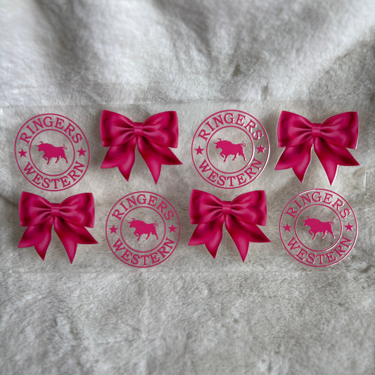 "Ringers Pink Bows" UV DTF Wrap (C56A)