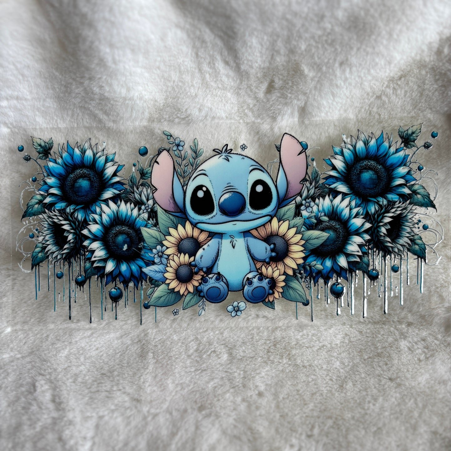 "Blue Alien Flowers" UV DTF Wrap (C57A)