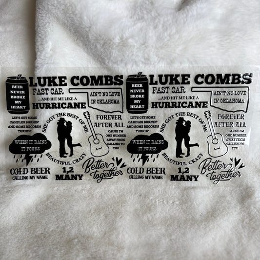 "Combs Black" UV DTF Wrap (C89A)