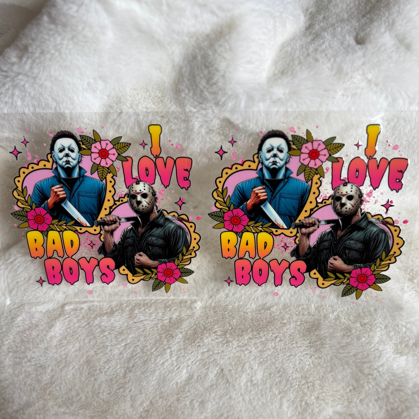 "I Love Bad Boys Horror" UV DTF Wrap (C91A)