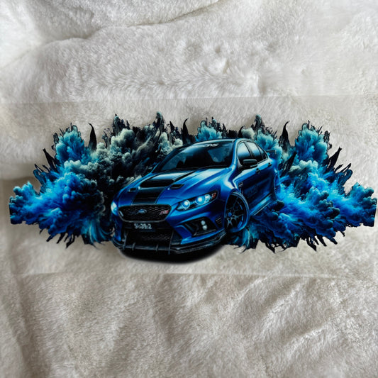 "Blue Car Smoke" UV DTF Wrap (C113A)