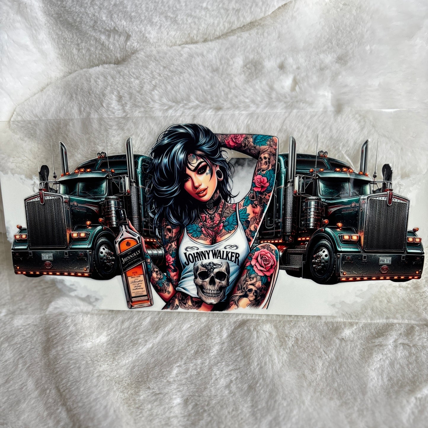 "Truck Tattoo Girl" UV DTF Wrap (C114A)