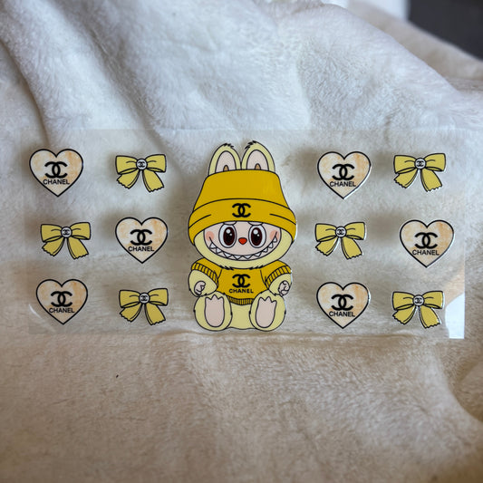 "Boujee Bubu Yellow" UV DTF Wrap (C38)