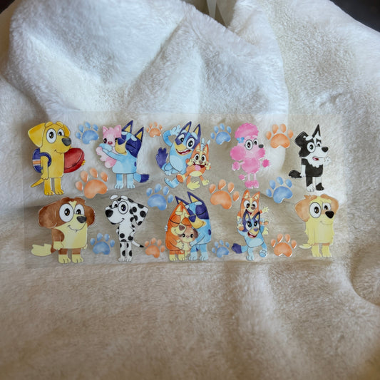 "Blue Dog Cartoon" UV DTF Wrap (C58)