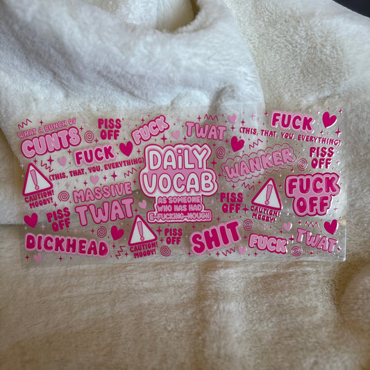 Daily Vocab Swear UV DTF Wrap (C82)