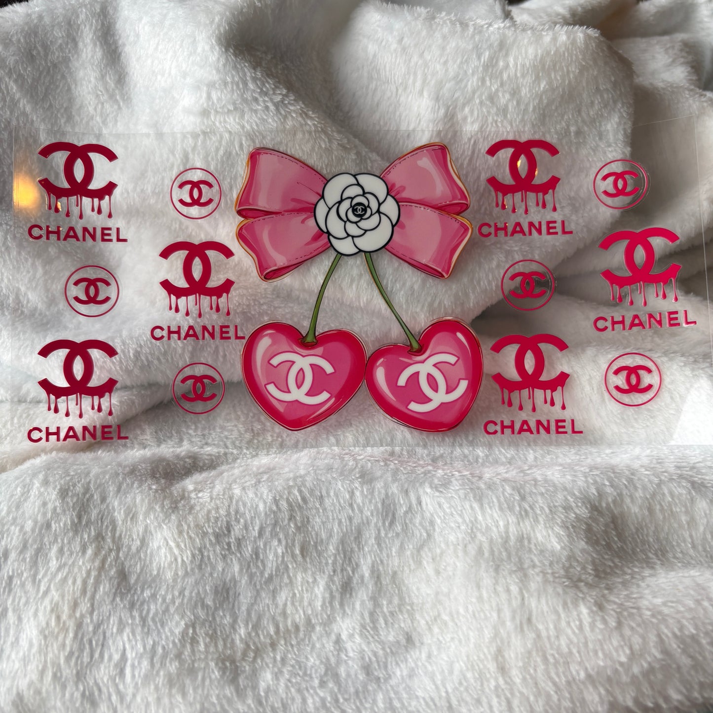 16oz UV DTF Wrap (Double Sided) | CC Pink Cherries