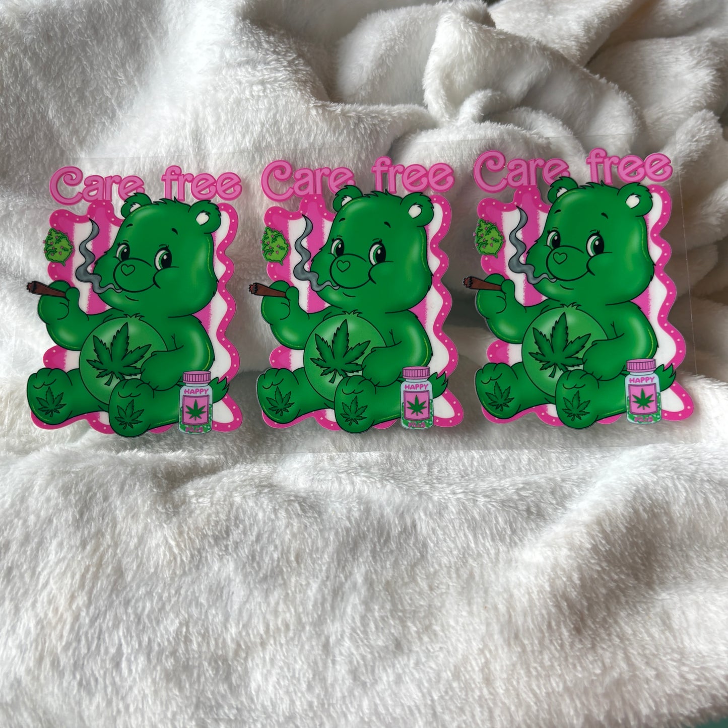 16oz UV DTF Wrap (Double Sided) | Care Free Smoking Swear Bear