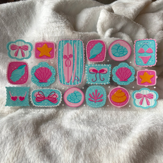 16oz UV DTF Wrap (Double Sided) | Cutesy Sea Pattern
