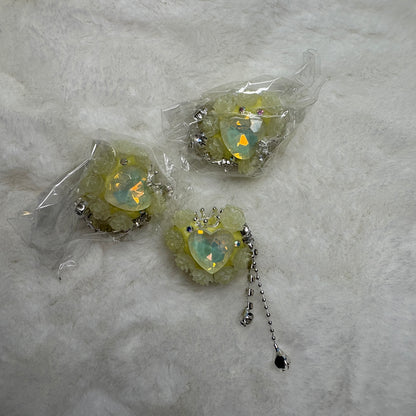 Fancy Heart Bead Tassle (1pc)