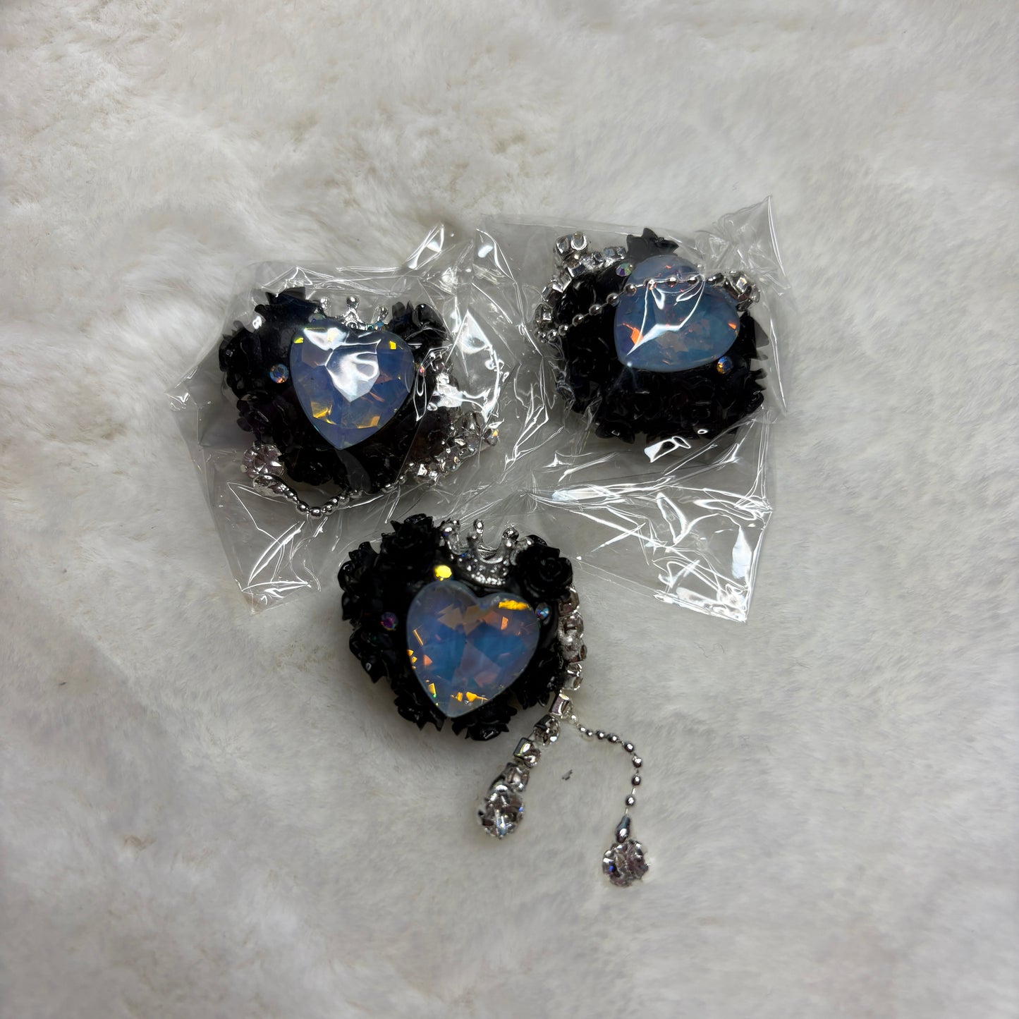 Fancy Heart Bead Tassle (1pc)