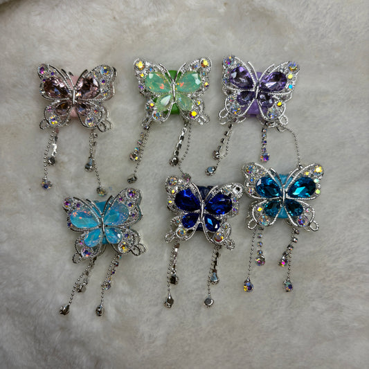 Butterfly Fancy Alloy Clay Beads with Rhinestones and Pendants Chains | 34MM by 40MM (1pc)